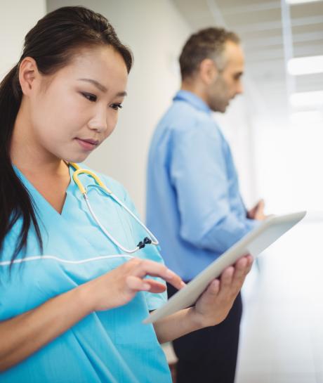 Nurse with tablet