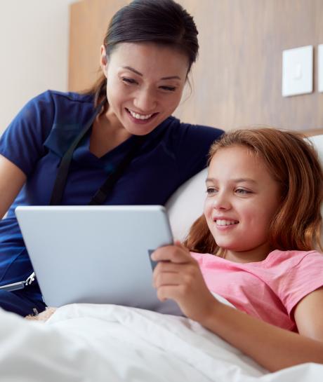 Nurse with pediatric patient