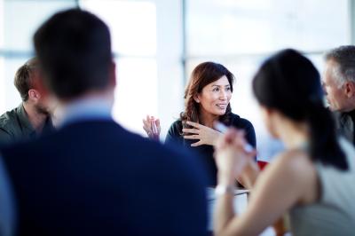 Woman giving a presentation
